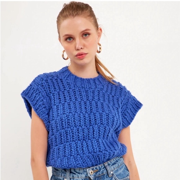 Anthropologie English Factory Chunky Knit Oversized Sweater Vest - Picture 5 of 11